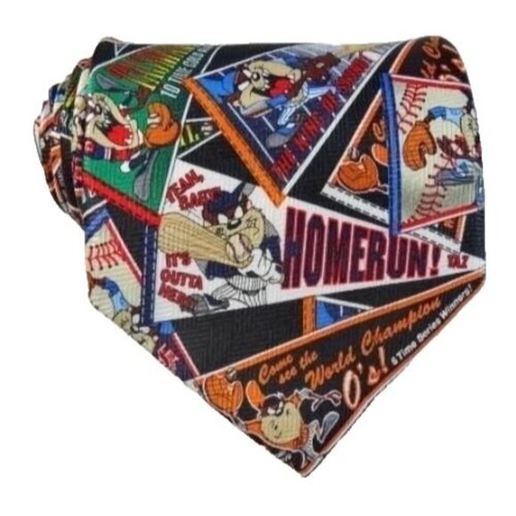 Funny Baseball Tie Looney Tunes Necktie - Picture 1 of 4